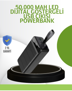 Ultra Powerful 50,000 mAh Powerbank – Charging Unit with LED Display, Multiple Connection Options, Smart Protection System