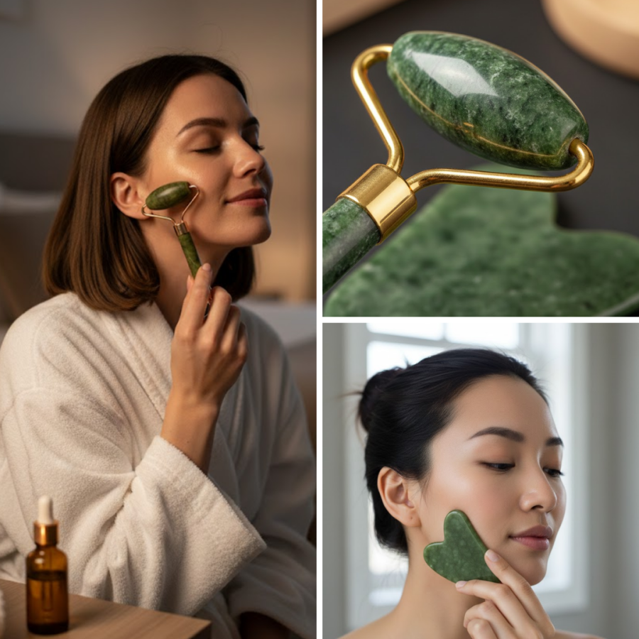 Facial Massager Roller and Gua Sha Set of 2
