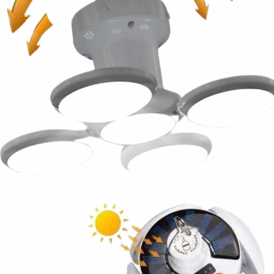 Camping Lamp Solar Powered Solar 5 Blades Folding Lamp Caravan Camping Lamp Solar Powered Solar 5 Blades Folding Lamp Caravan