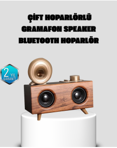 Gramophone Design Bluetooth Speaker Multifunctional with 3D Sound Technology