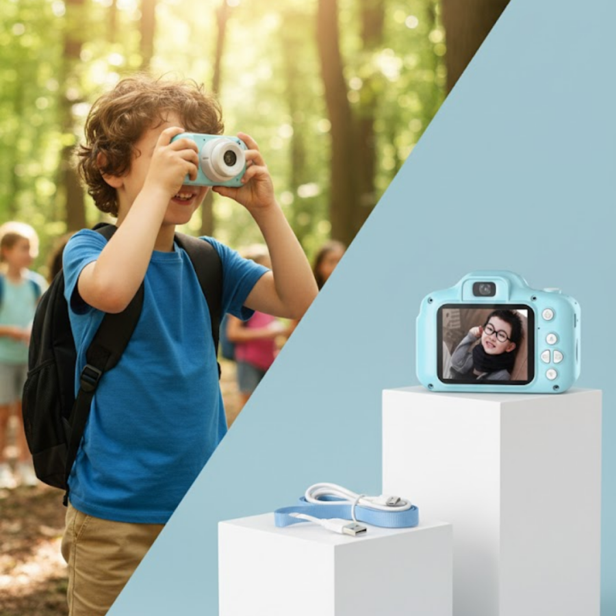 Blue Mini HD Video Camera Photo Shooting Digital Recorder with Rechargeable Battery