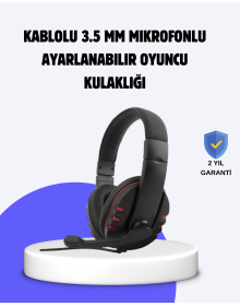 Red Headset with Microphone and Adjustable Comfortable Design