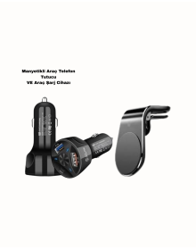360° Rotating Phone Holder and 55W Fast Car Charger Accessory Set