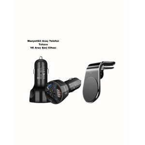 360° Rotating Phone Holder and 55W Fast Car Charger Accessory Set