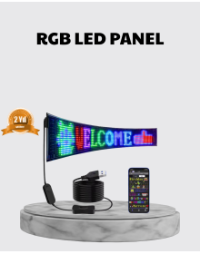 RGB LED Panel – Multi-Colored, Remote Controlled, USB-Connected Smart Lamp with Text and GIF Display