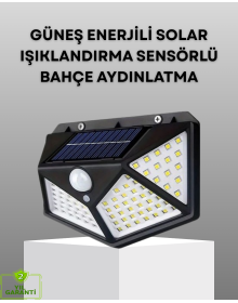 100 LED Solar Lamp Motion Sensing Garden Wall Outdoor Lighting