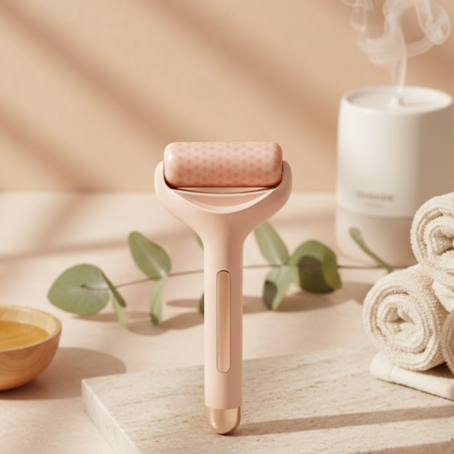 Ice Roller Facial Massage and Care Tool with Cold Gel Head
