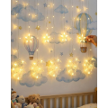 Decorative Moon Star Curtain Light Warm White Festival and Home Decoration