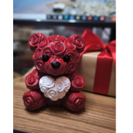10 cm 3D Heart Holding Teddy Bear Decorative Valentine's Day Gift