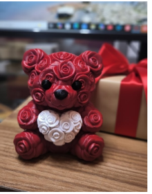 10 cm 3D Heart Holding Teddy Bear Decorative Valentine's Day Gift
