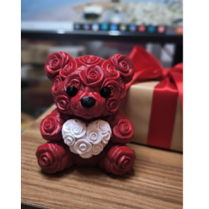 10 cm 3D Heart Holding Teddy Bear Decorative Valentine's Day Gift