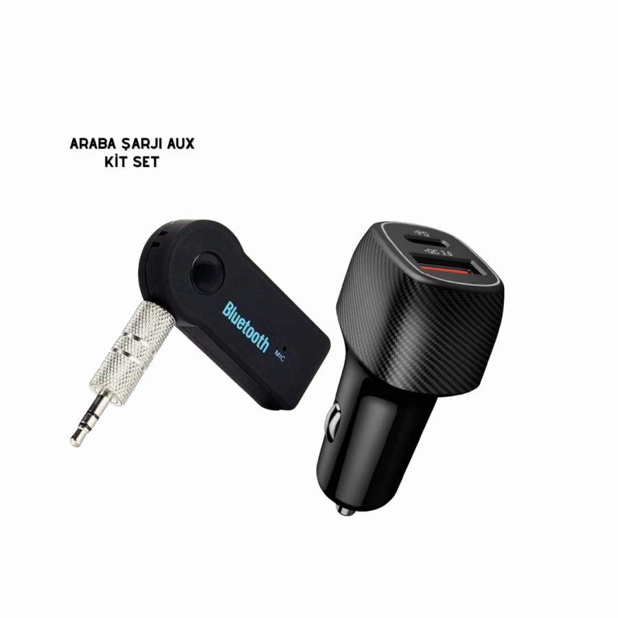 In-Car Bluetooth Music Kit + Type-C PD Car Charger Set