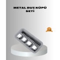 Stainless Metal Ice Cubes Set with Clips and Cooling Without Dilution