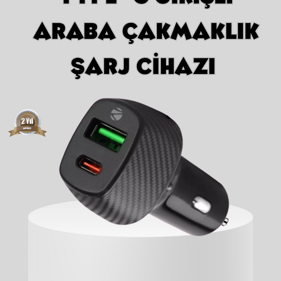 Vehicle Type Fast Charging Adapter Type-C PD USB Dual Port Compact Vehicle Type Fast Charging Adapter Type-C PD USB Dual Port Compact