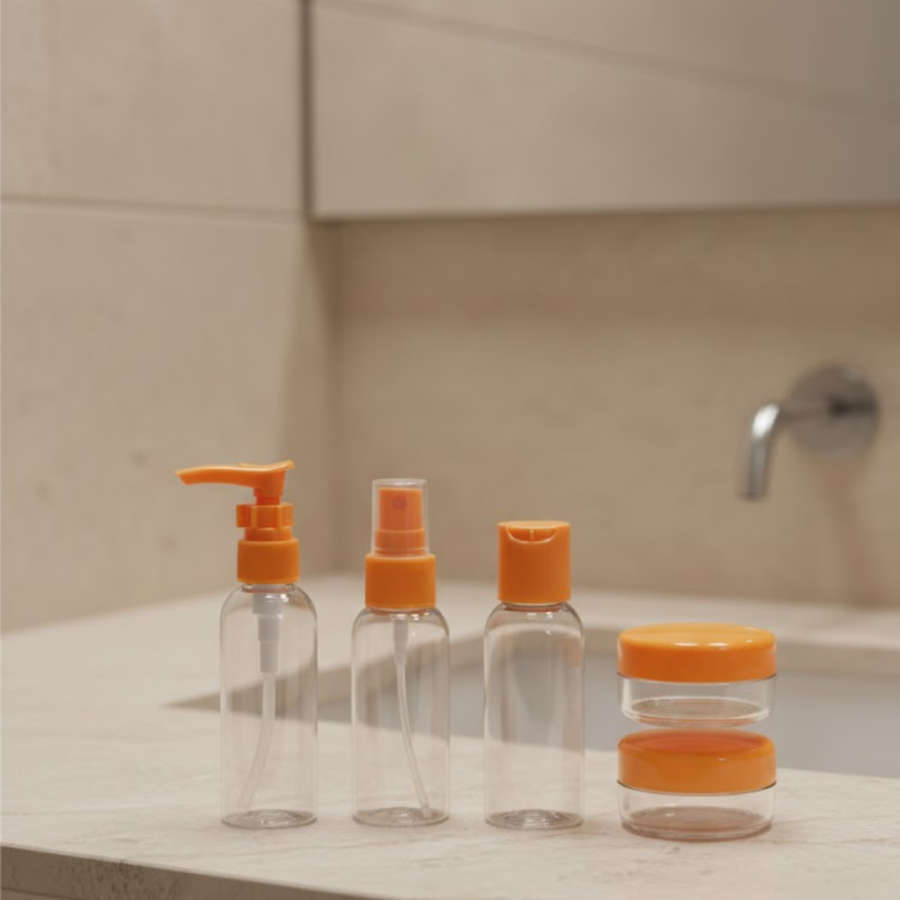 30 ml Set of 5 Travel Bottles Cosmetic Organizer with Bag 30 ml Set of 5 Travel Bottles Cosmetic Organizer with Bag