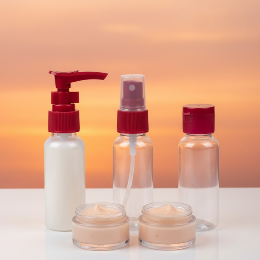 30 ml Set of 5 Travel Bath Bottles Leak Proof Design