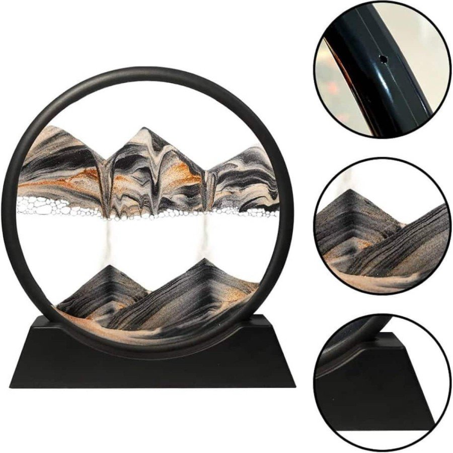 3D LED Lighted Hourglass Night Light Moving Water Hourglass Decorative