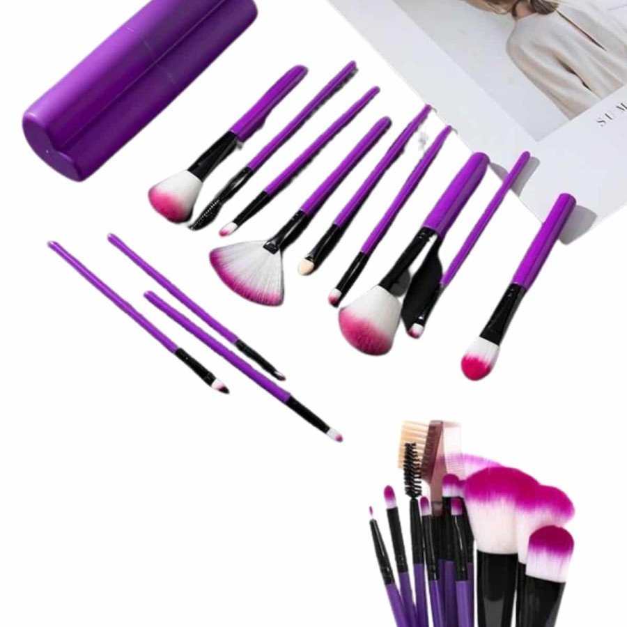 12 Pieces Professional Makeup Brush Eyeshadow Brush Blush Brush Soft Bristles