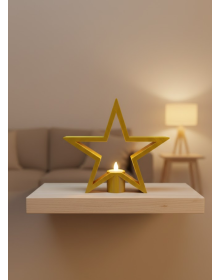 STAR CANDLE HOLDER YELLOW
