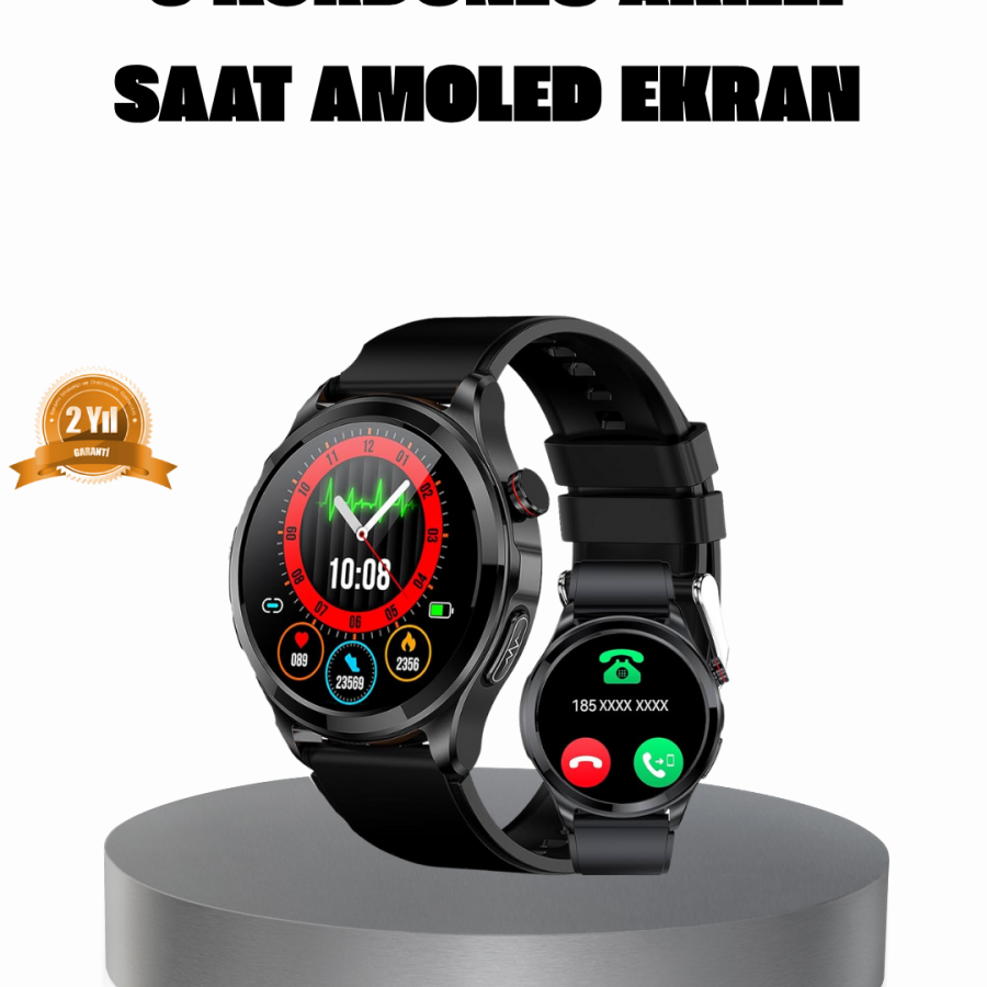 AMOLED Screen Smartwatch – Smart Watch with 3 Bands, Heart Rate & Sleep Tracking