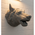 Wolf Head Wall Accessory Gray Color Hangable Gift Figure