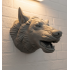 Wolf Head Wall Accessory Gray Color Hangable Gift Figure