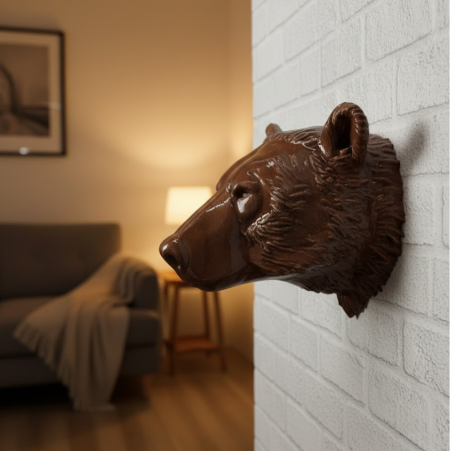 Decorative Bear Wall Statue Hanging Gift 25x19 cm