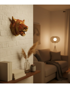 Gold Plated Look Wolf Wall Ornament