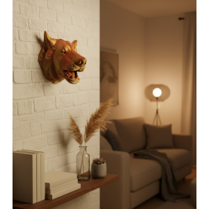 Gold Plated Look Wolf Wall Ornament