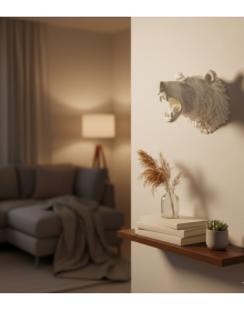 Cream Bear Figure Wall Ornament Hangable Gift Decorative 25x19 cm