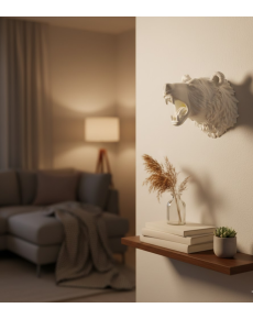 Cream Bear Figure Wall Ornament Hangable Gift Decorative 25x19 cm