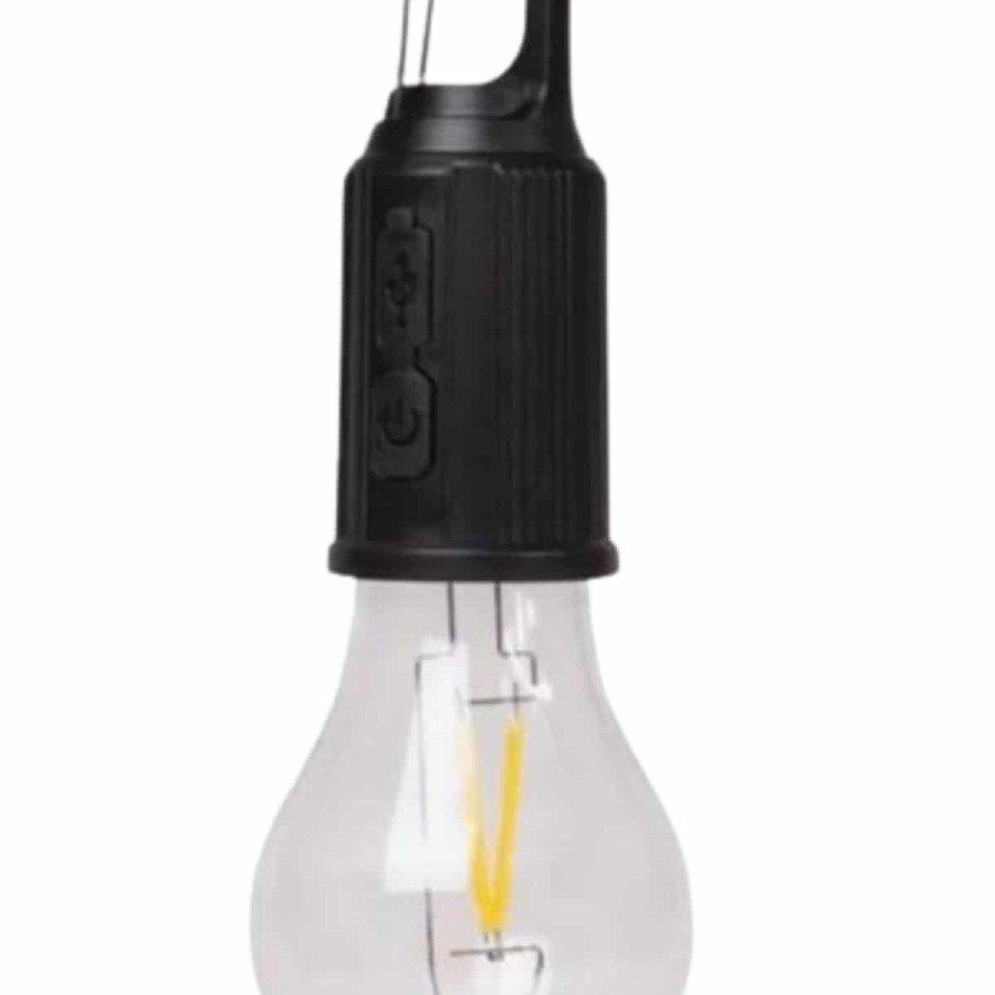 Ambient Light Hanging Camping Lamp with Rechargeable Lighting Bulb Design