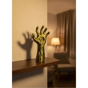 Artistic Hand Form Sculpture Gold Green Design Gift Decor