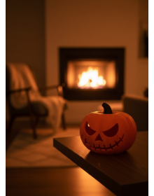 23×15 cm Horror Themed Pumpkin Figurine Decorative Home Office Ornament