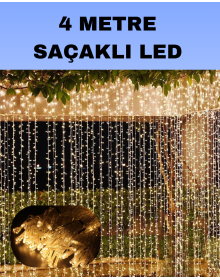 4 Meters Icicle Waterfall Led Curtain Light Yellow Lighting
