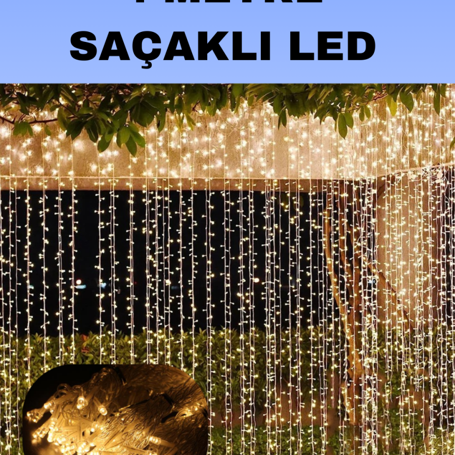 4 Meters Icicle Waterfall Led Curtain Light Yellow Lighting