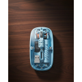 Blue Battery-powered Wireless Mouse with Bluetooth 5.2 Support