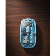 Blue Battery-powered Wireless Mouse with Bluetooth 5.2 Support