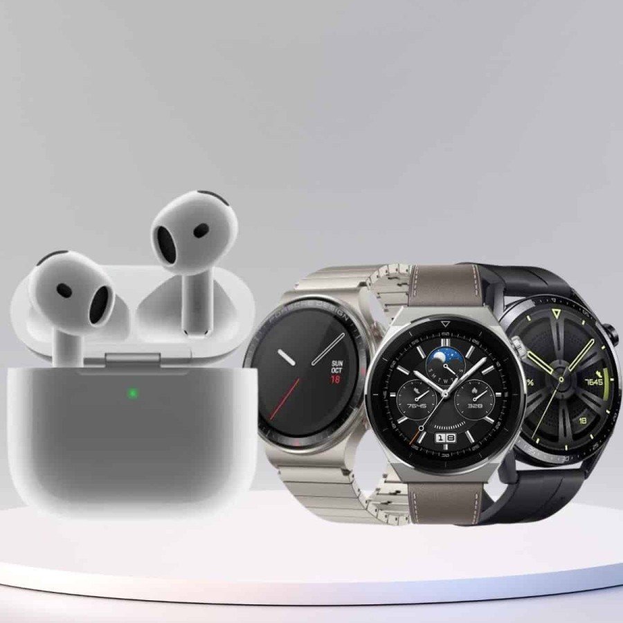 Smart Watch and Headset Set See Notifications Answer Calls ANC Feature Smart Watch and Headset Set See Notifications Answer Calls ANC Feature