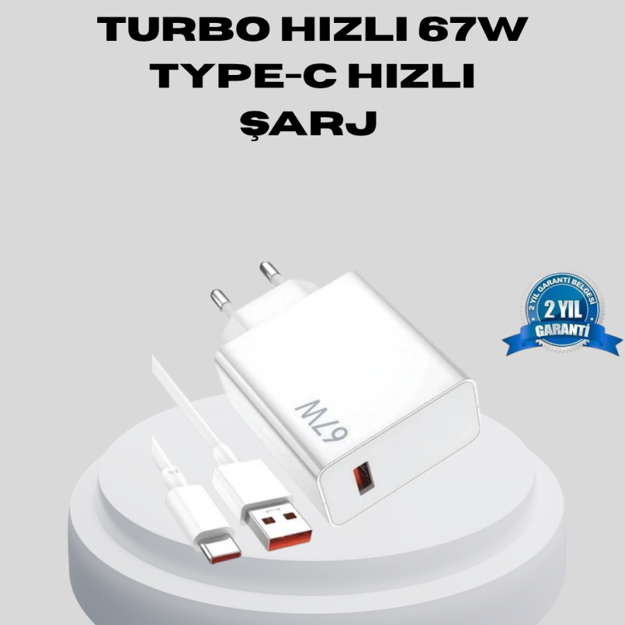 67W Type-C Turbo Charger – Overcurrent and Heat Protection, Travel Compatible