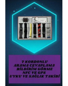 Smart Watch with 7 Bands and Headphones with Bluetooth Connection Android and IOS Compatible