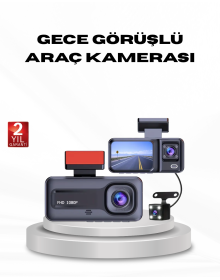 Full HD Triple Camera Dash Cam with G-Sensor and Night Vision