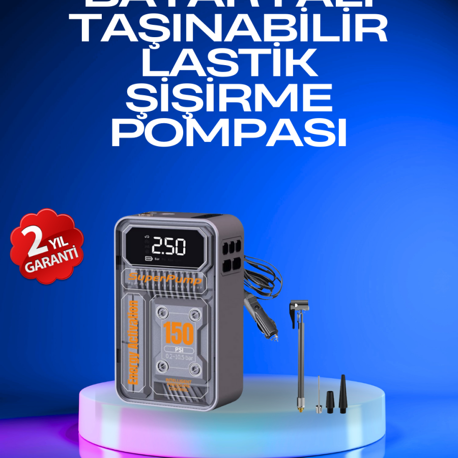 Smart Air Compressor with LED Display with 6000mAh Battery Smart Air Compressor with LED Display with 6000mAh Battery