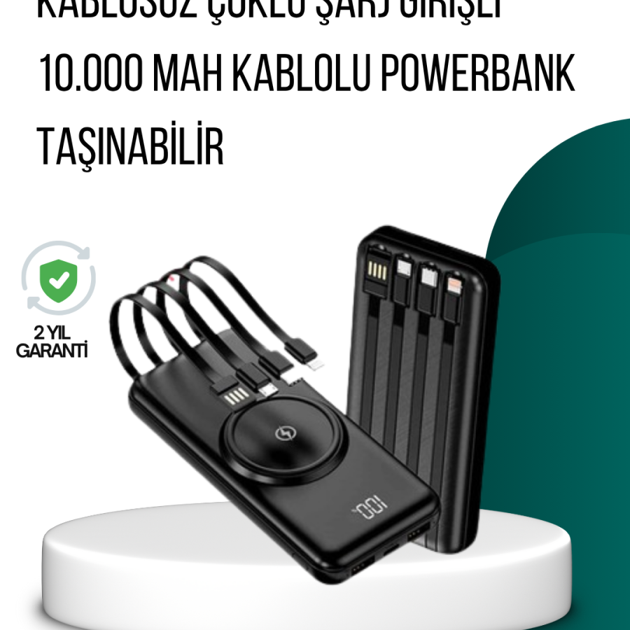 Compact Design, Powerful Performance – 10000mAh Wireless Powerbank