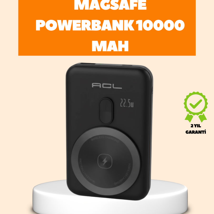 LCD Screen Wireless Powerbank with Type C and USB Output