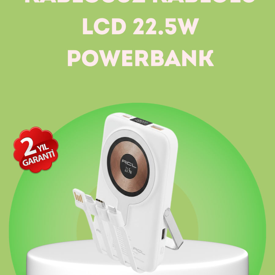 LCD Indicator Magnetic Powerbank Type C USB Port