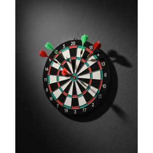 17 Inch Dartboard with Sturdy Wooden Body and Metal Needle Dart Arrows