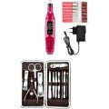 Electric Manicure Pedicure Set Double Set 12 Pieces Nail Care File Denture Removal Electric Manicure Pedicure Set Double Set 12 Pieces Nail Care File Denture Removal