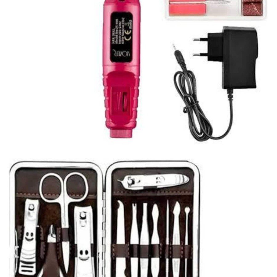 Electric Manicure Pedicure Set Double Set 12 Pieces Nail Care File Denture Removal Electric Manicure Pedicure Set Double Set 12 Pieces Nail Care File Denture Removal