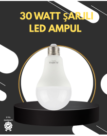 Rechargeable LED Bulb 6400K Cool White 30 Watt for Emergencies